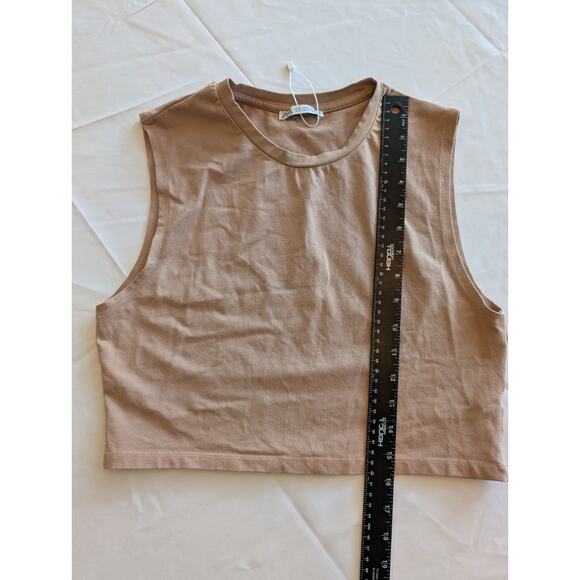 Zara Tan Sleeveless Crop Top xl NWOT Boho Monochromatic Form Fitting - Picture 3 of 5